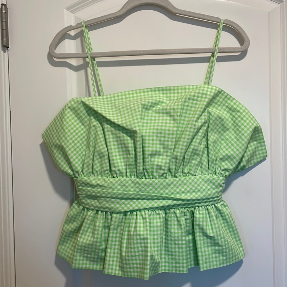 Plad checkered green top summer